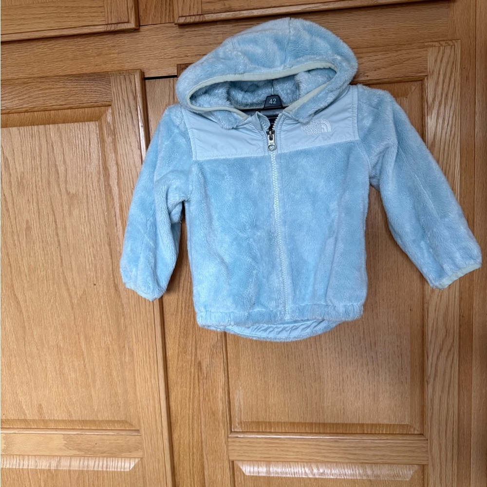The North Face Infant Fuzzy Hoodie in Light Blue